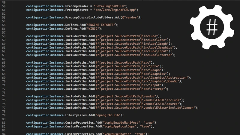 Configuration de compilation de Hibou Engine &eacute;crite avec Sharpmake.