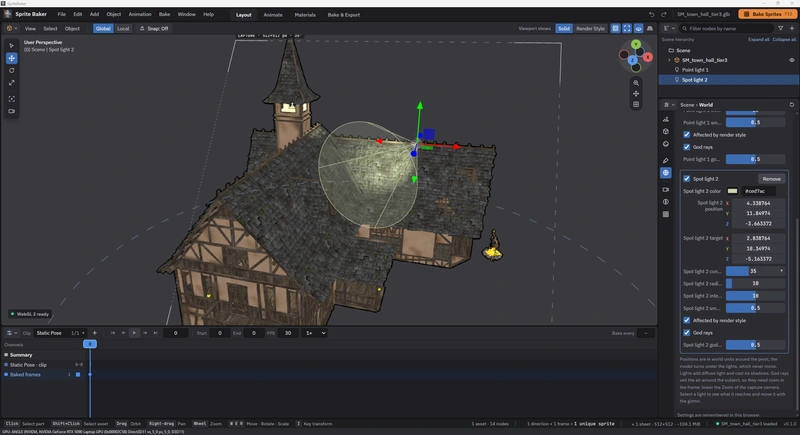 Light gizmo and range for Spotlight